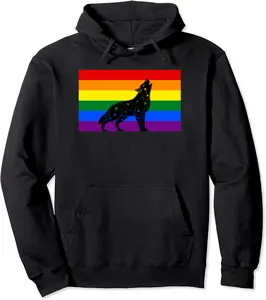 Celestial Wolf Gay Pride Flag Tribal Galaxy Aesthetic Pullover Hoodie - Kadashya Shop 43B0BXHKGJHD