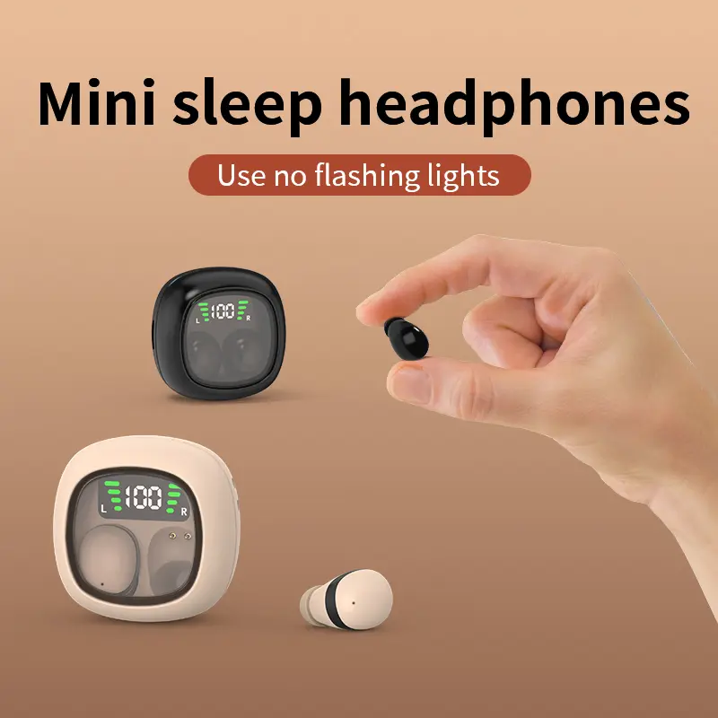 Sleep Earbuds, Mini ANC Wireless Earbuds Bluetooth 5.4 Headphones Deep Bass Stereo, 48H Playtime Ear Buds, 4 ENC Noise Cancelling Mic, In Ear IP5 Waterproof Earphones for Side Sleepers,Touch Control