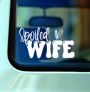 Spoiled Wife Vinyl Decal, Spoiled Wife Decal, Car Decal, Funny Bumper Sticker, New Car Gift, Car Sticker, Gift for Wife