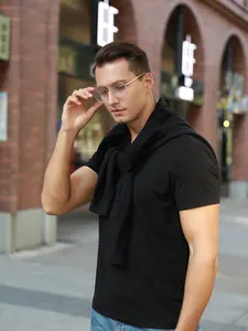 Men's Metal Square Frame Glasses, Square Frame Eyeglasses, Simple Luxurious Classic Business Style, Lightweight Portable Fashion Eyewear for Daily Commute