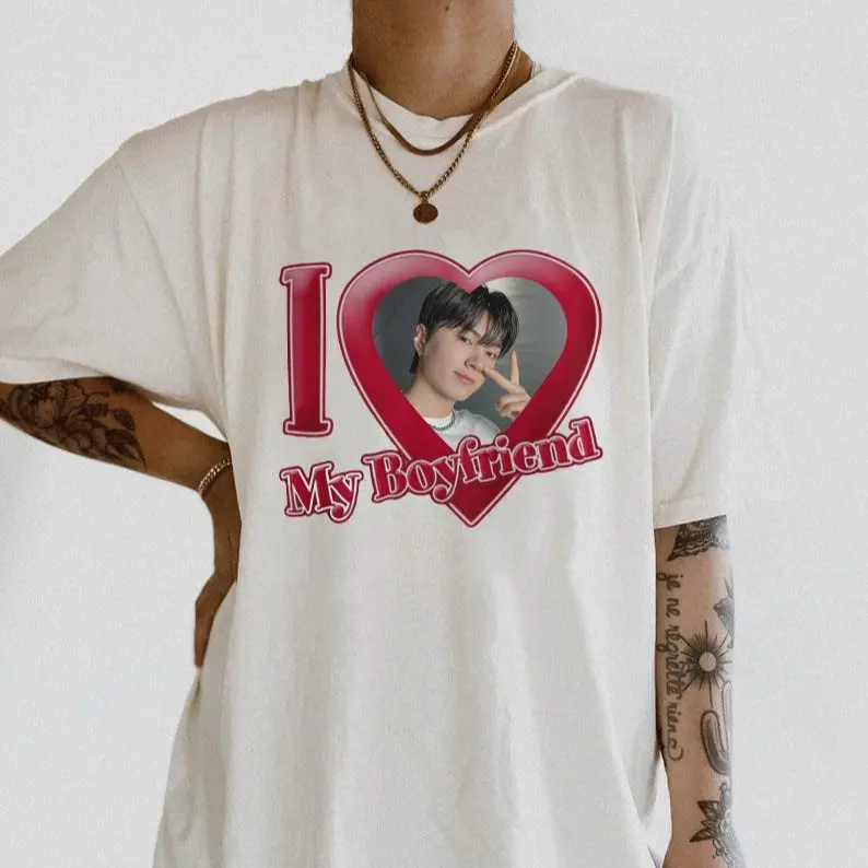 I Love My Boyfriend Custom Your Own T-Shirt, I Heart My Boyfriend Custom Face Shirt, Custom Sweatshirt For Men And Women
