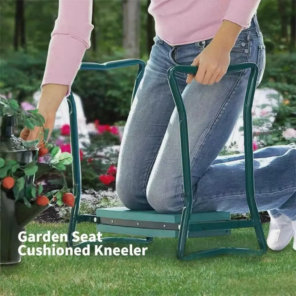 Garden kneeler used as padded kneeling bench