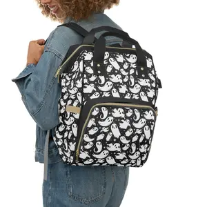 Ghosties 2022 Black, White Backpack Bag