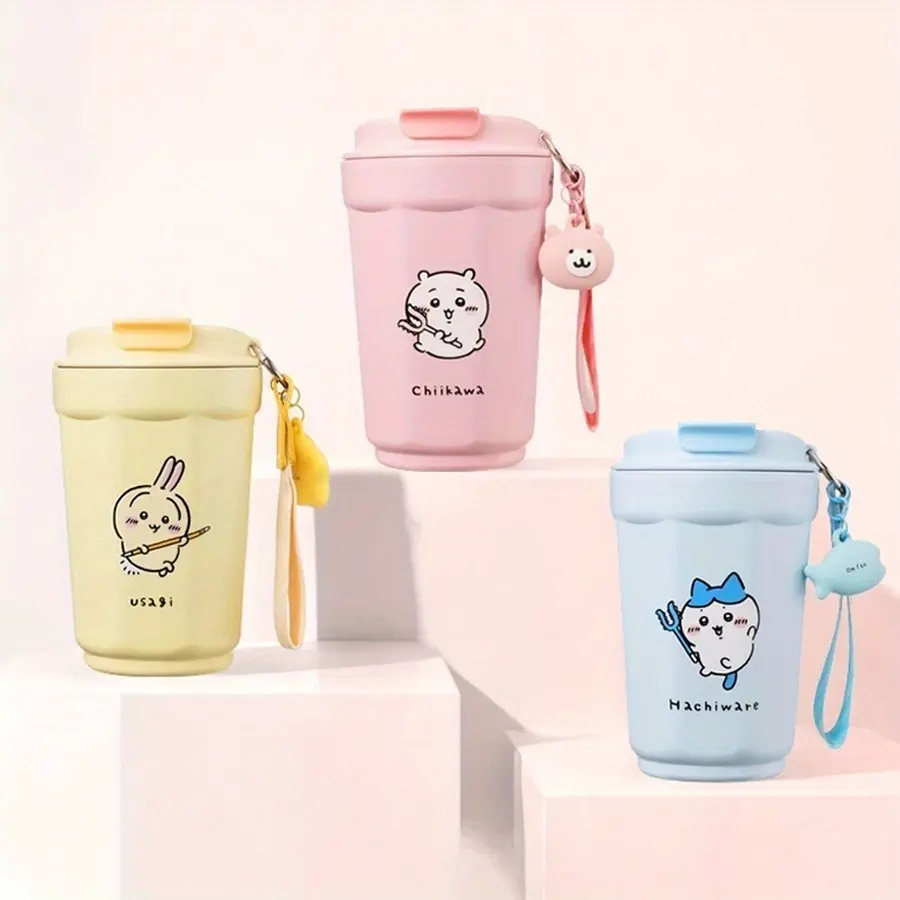 MINISO Chiikawa Series Coffee Cup, 12.17 fl oz Drinkware, Cute Character Design, Suitable for Home & Office, Ideal Christmas/Birthday Gift for Anime Fans, Perfect for Mom, Drink