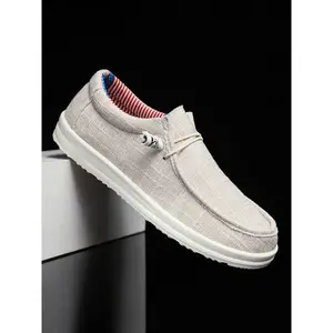 Men's Casual Solid Color Slip-on Loafers, Breathable Lightweight Shoes, Outdoor Walking and Driving, All Seasons