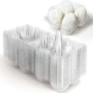 40 Pack Jumbo Plastic Goose Egg Cartons - 1/3 Dozen Blank Top Plastic Egg Box for Storage and Transportation