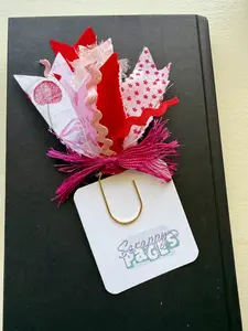Scrap Fabric Paperclip Bookmark (Stock #010)