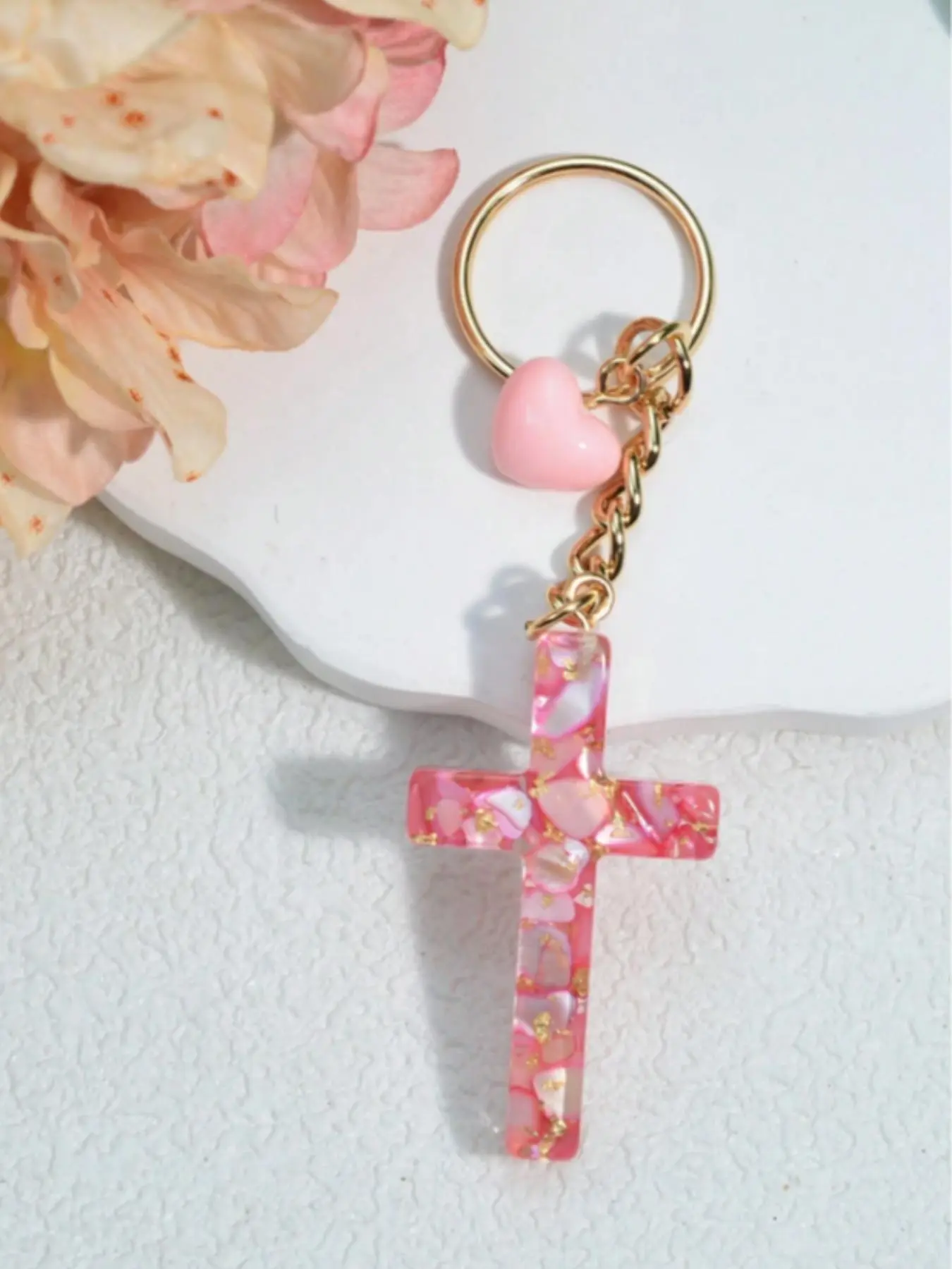 Mother's Day Gift Cross Charm Keychain, Pendant Keychain, Stylish Keychain, Fashionable Keychain for Women & Men, Trendy All-match & Exquisite Keychain for Birthday Gift, Trendy Cute Keychain, Stylish Keyring