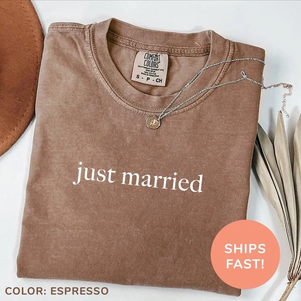 Comfort Colors Just Married Shirt, Honeymoon Shirt, Bridal Party Shirt, Bridal Shower Shirt, Wedding Tshirt for Bride, Couple Shirt