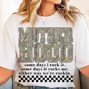 Camo Cozy Season Motherhood T-Shirt, Hunting Mama Camo Western Shirt, Mom Gifts, Western Checkered Mama Shirt, Camouflage Tee, Hunting Hoodie For Her