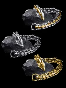 Unisex Vintage Dragon Bracelet, Punk Style Zinc Alloy Jewelry, Perfect for Parties, Fashionable Versatile Accessory, Durable Daily Wear