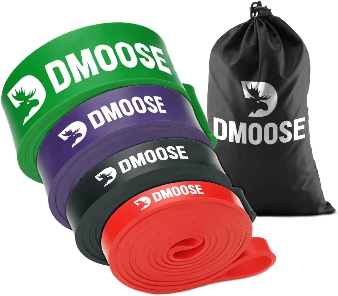 DMoose Fitness Assisted Pull-Up Resistance Bands, Heavy Duty Loop Fitness Bands for Powerlifting, Strength Training, Stretching & Mobility, Muscle Training Equipment, Workout Equipment, Resistance Band Workout