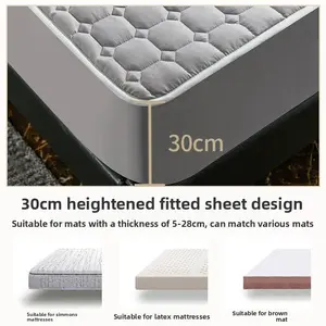 Single-layer deep pocket anti-slip mattress cover, machine washable, comfortable, breathable, stain-resistant, spill-proof, suitable for bedroom and dormitory mattresses