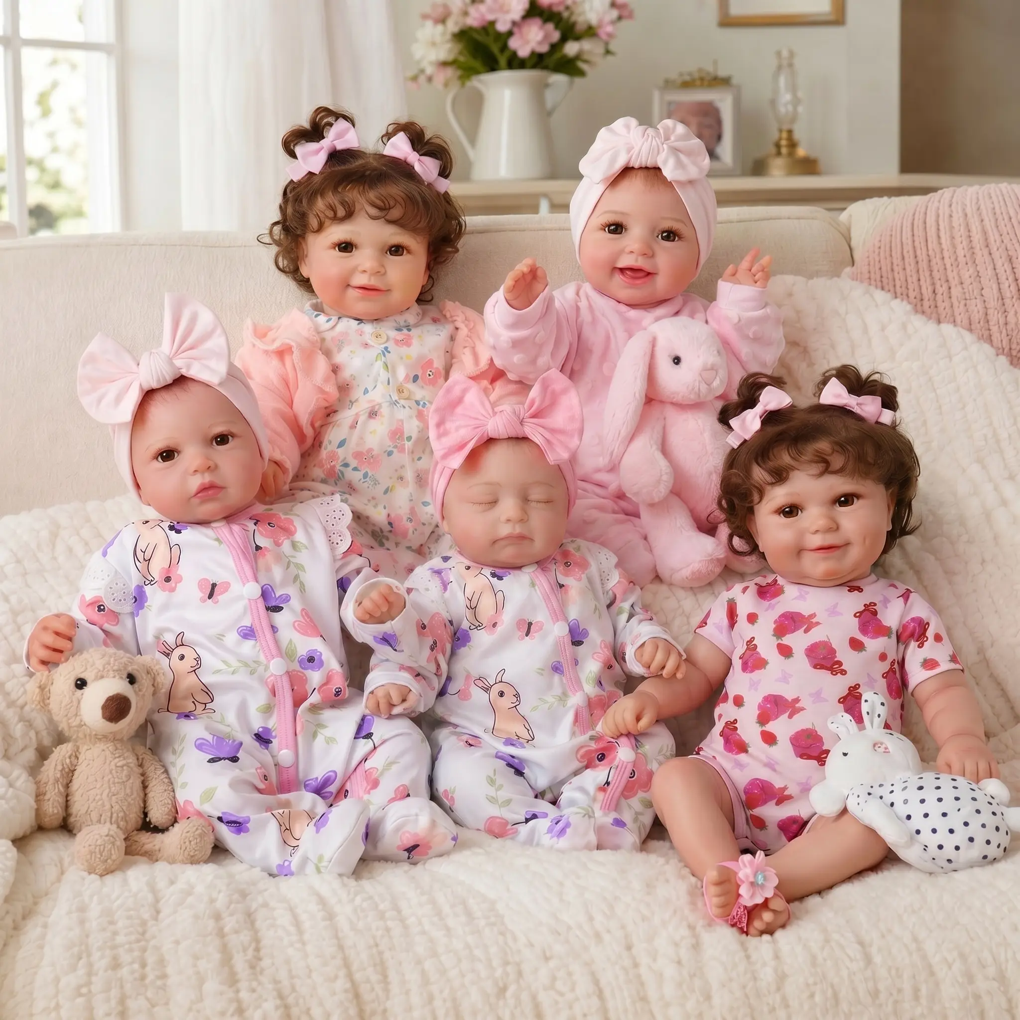 BABESIDE 12/17/20 Inch Lifelike Reborn Baby Dolls Soft Full Body, Realistic Baby Doll Sweet Sleeping Soft Vinyl Real Life Baby Dolls Cute Girl with Toy Accessories Gift Set for Kids Age 3+
