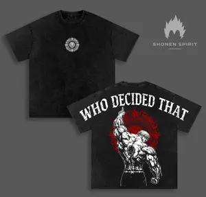 Escanor Lion Sin Sun Power Vintage Washed T-Shirt, Oversized Heavyweight Cotton Tee, Seven Deadly Sins Anime Back Print Graphic Shirt, Pride Of The Sun Streetwear Unisex