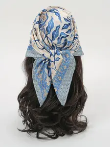 Leaf Print Silk Scarf, Soft Hair Band, Fashionable Hair Accessories for Women & Girls, Casual Versatile Scarf for Daily Wear