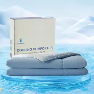 Bedtreat Cooling Comforter Twin Size Cool Comforters for Hot Sleepers Cooling Blanket Breathable Comforter Summer Bedding Blue and Grey