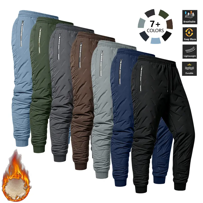 1PC Men’s Thermal Pants – Extreme Cold Weather Snow Pants with Zipper Pockets, Thick Winter Long Pants Suitable for Skiing, Running, Cycling, Drawstring Waist – Ideal for Outdoor & Everyday Winter Wear, Ski Gear