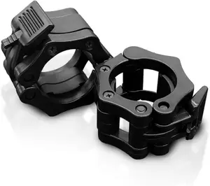 2 Inch Barbell Collar Standard Non-Slip Barbell Clamps for Weightlifting Fitness Strength Training Quick Release Adjustable 1 Pair Weight Plate Clips (Black)