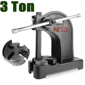 3 Ton Arbor Press, Manual Arbor Press Tooling with 12" Maximum Height, Heavy-Duty Cast Iron Design, Precision Tooling for Stamping, Bending, and Forming Applications, Black