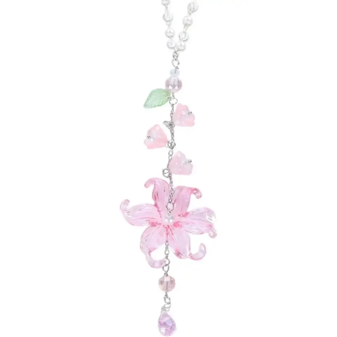 Aesthetic Handmade Resin Lily of the Valley Car Charm Crystal Suncatcher, Boho Cute Auto-Car Interior Accessory, Lucky Travel Rearview Mirror Hanging Ornament, Girl Fashion Accessory Gift, Cars, Auto Accessories