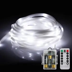 DECORATION HOLIDAY FAIRY STRING ROPE LIGHTS W/ REMOTE - 33FT - BATTERY POWERED