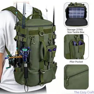 Independence Day Themed Large Capacity Dry‑Wet Separation Fishing Backpack, Multi‑Functional Tackle Gear Bag with Hanging Design, Water‑Resistant Durable Storage Pack, Portable Organizer for Angling, Camping & Outdoor Activities