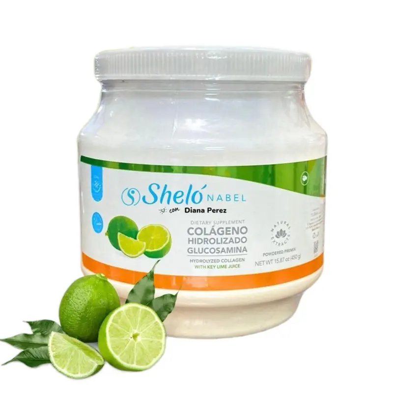 Shelo Nabel Lime Flavor Collagen Powder for Skin Hair & Nail Care Gluten-Free Supplement 15.7 oz Natural Beauty Formula