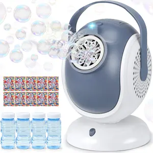 004-P Bubble Machine for Kids: Automatic Bubble Blower 60° 360° Auto Rotatable Bubble Machines for Parties Outdoor Bubble Machine Bubble Toys for Outdoor Wedding Birthday Party Gifts