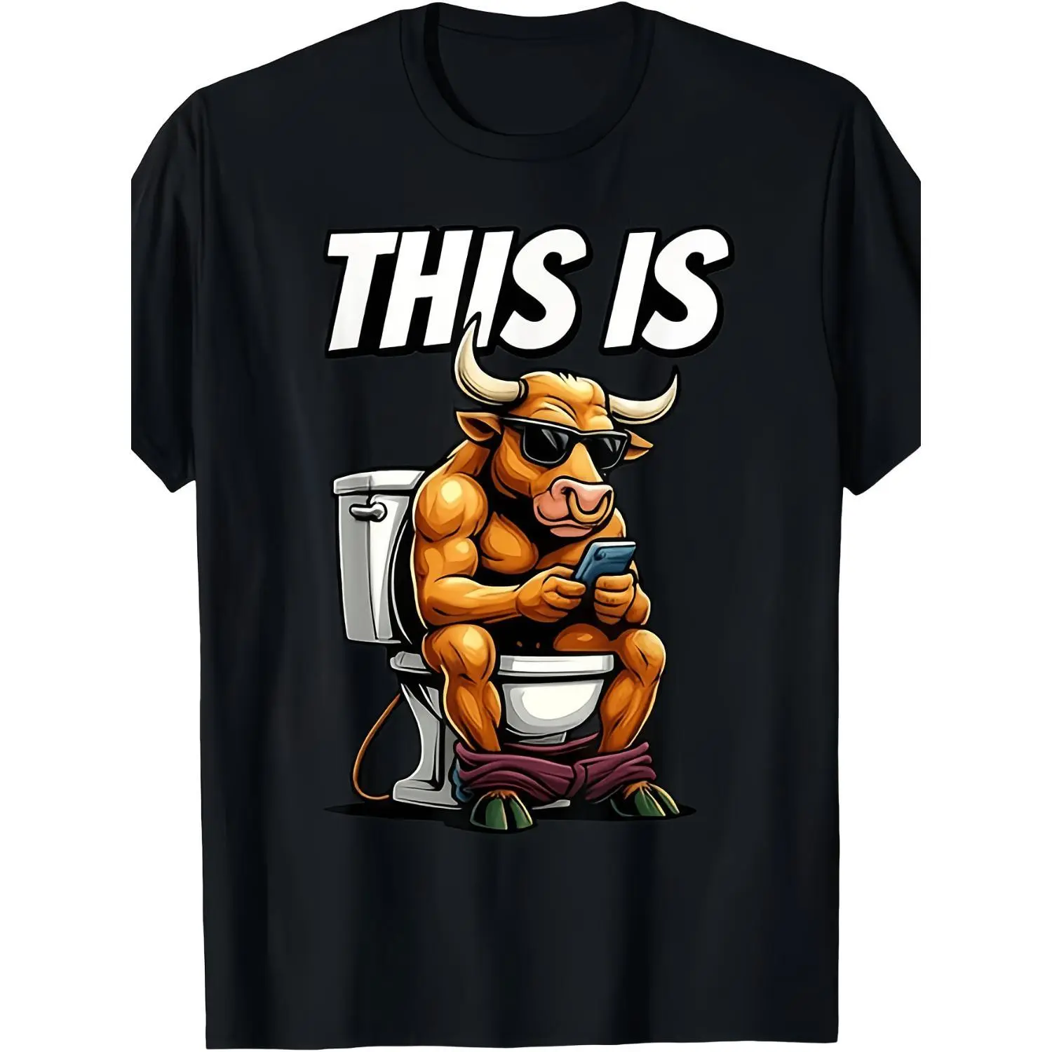 Humorous Cow Poop Sarcastic Gag Graphic Unisex T-Shirt Casual Sportswear Comfortable Fit