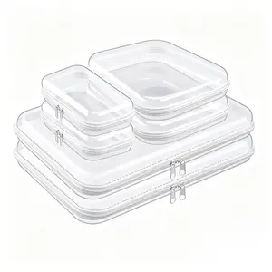 3/6pcs Clear Zipper Pouches,Hard Shell Zipper Case, Toiletry Bag for Travel, CLear Diaper Bag, Toiletry Pouch, Travel Organizer, Cosmetic Bag,Toy Storage Bins