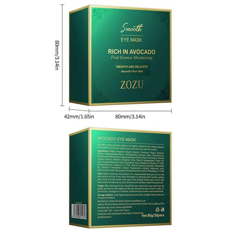2PCS Avocado Moisturizing Collagen Eye bagMask,60pcs/set Under Eye Mask, Eye Care Product for Dark Eye Bags, Skin Care Gift Moisturizer Hydrating Comfort