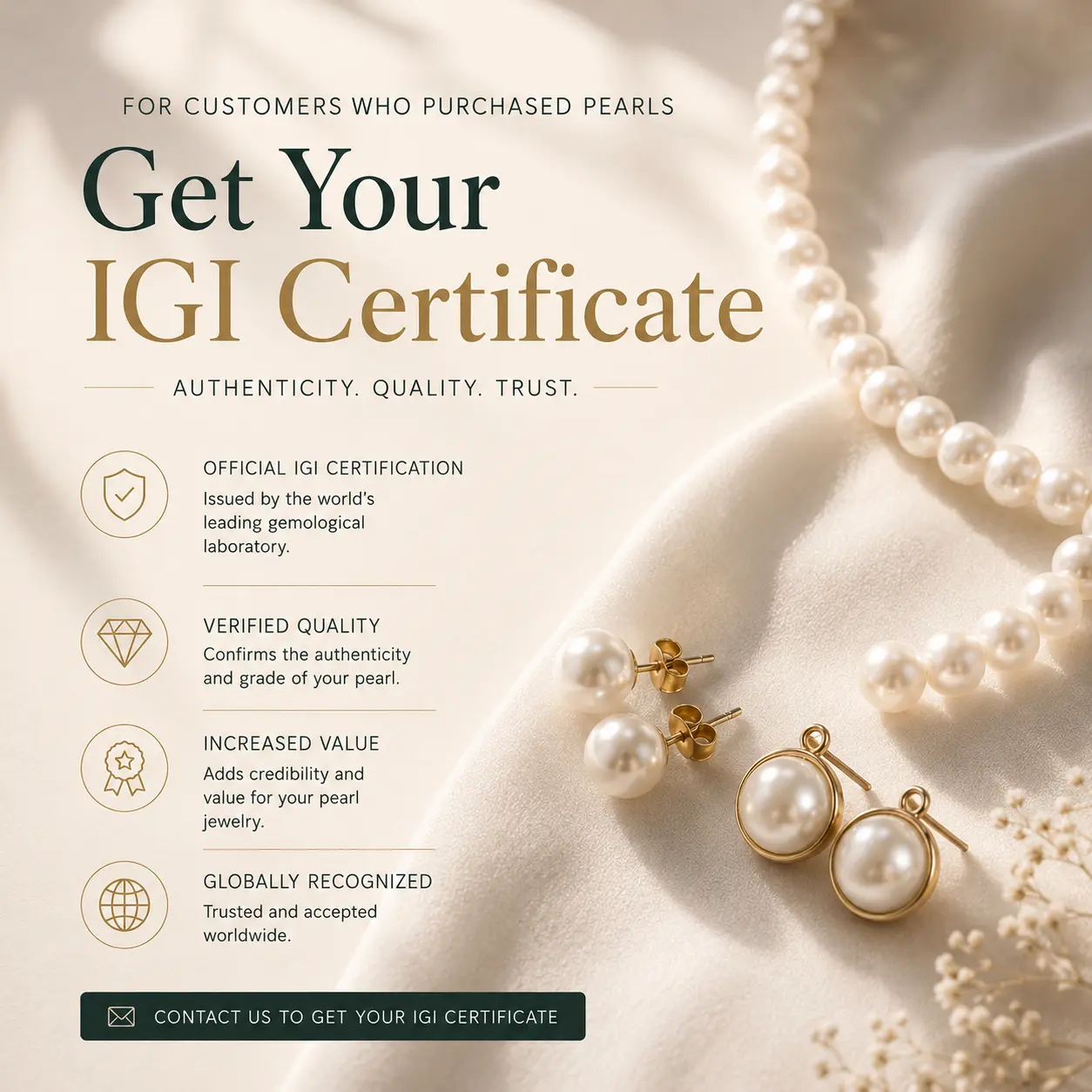 OP-I Need Cert- Need  IGI Certification - All Natural Pearls from Source - Genuine Pearls Only