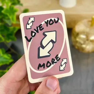 Love You More UNO Reverse Card – Anniversary Gift for Him / Anniversary Gift for Her, Wedding Anniversary Gift for Husband, Gift Partner