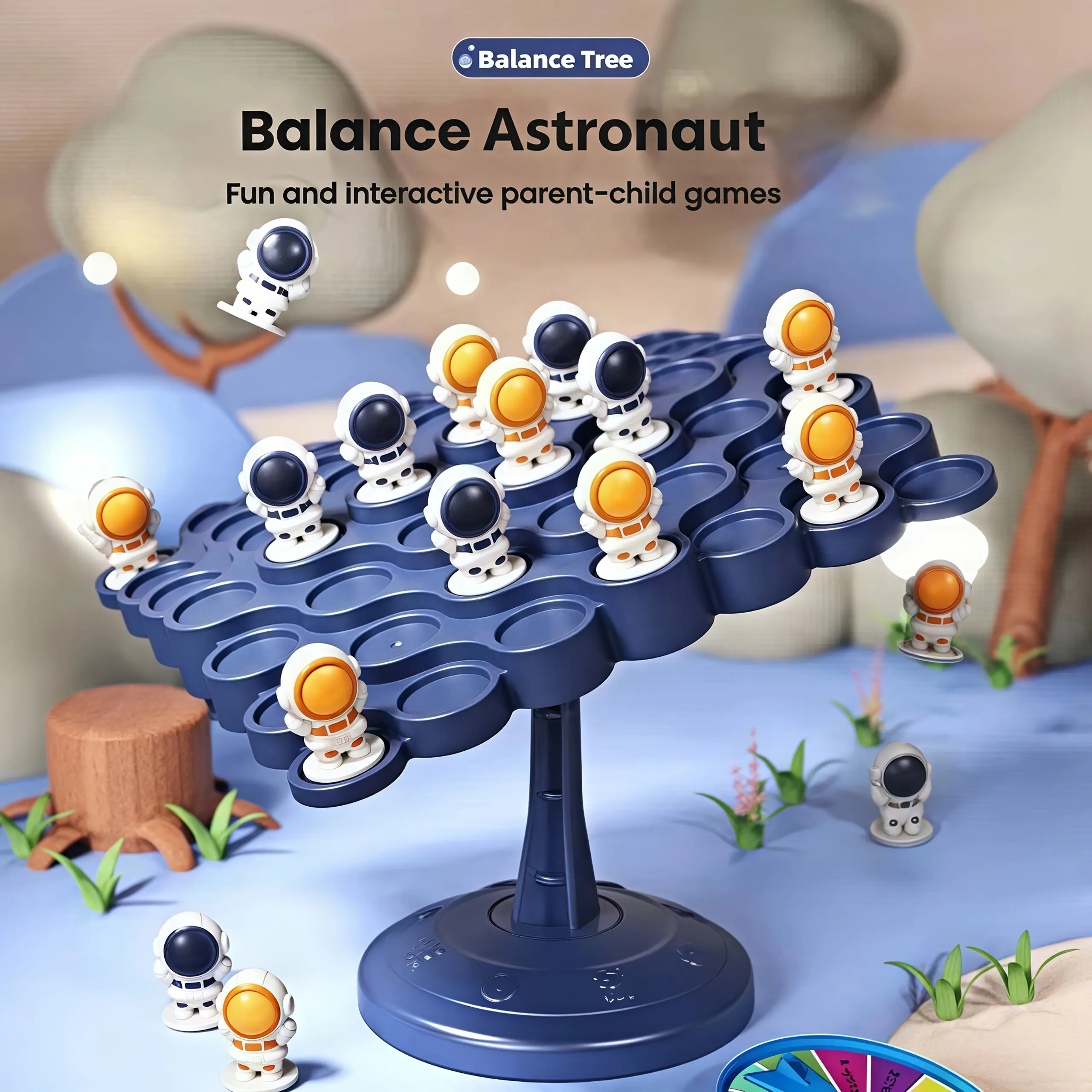 Board Family Games - Interactive Space Theme Balance Board for Party Fun, Unisex Coordination Aid for STEM Skill & Learning, Concentration & Patience, Fun Balancing Challenge, Hand-Eye Coordination, Parent-Child Interaction