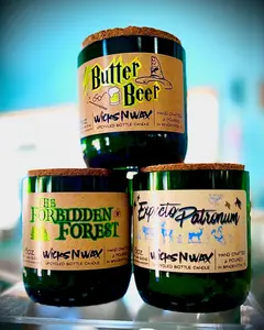 WicksNWax | Butter Beer | Upcycled Bottle Candle WicksNWax | Butter Beer | Upcycled Bottle Candle