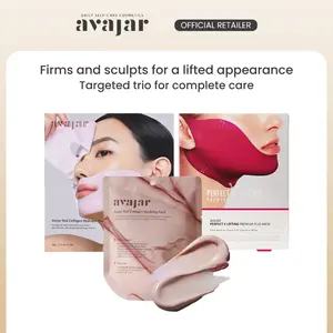 avajar Perfect Red Collagen Trio | V Lifting Mask, Collagen Hydrogel Mask, & Collagen Modeling Pack | Made with Collagen & Peptides | Hydrating, Lifting, Firming, & Cooling | Perfect for Wrinkles, Fine Lines, Aging, & Mature Skin | For All Skin Types