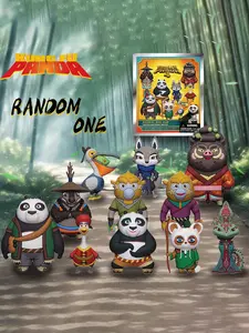 Kung Fu Panda Officially Licensed Mystery Blind Bag Clip 3D Character Series Pendant Keychain  Dragon heroes Po and Mr. Ping Shifu Zhen The Chameleon Li Shan GrannyBoar For Halloween Christmas Anniversary Party MN-76195