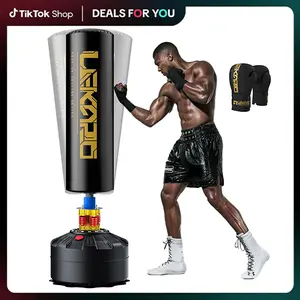 LEKÄRO Punching Bag with Boxing Gloves,Heavy Boxing Bag with Stand for Adult Teens, Kickboxing Bag for Thai Fitness Ultra Stable Base High Elasticity,Protective Gear,Outdoorfun