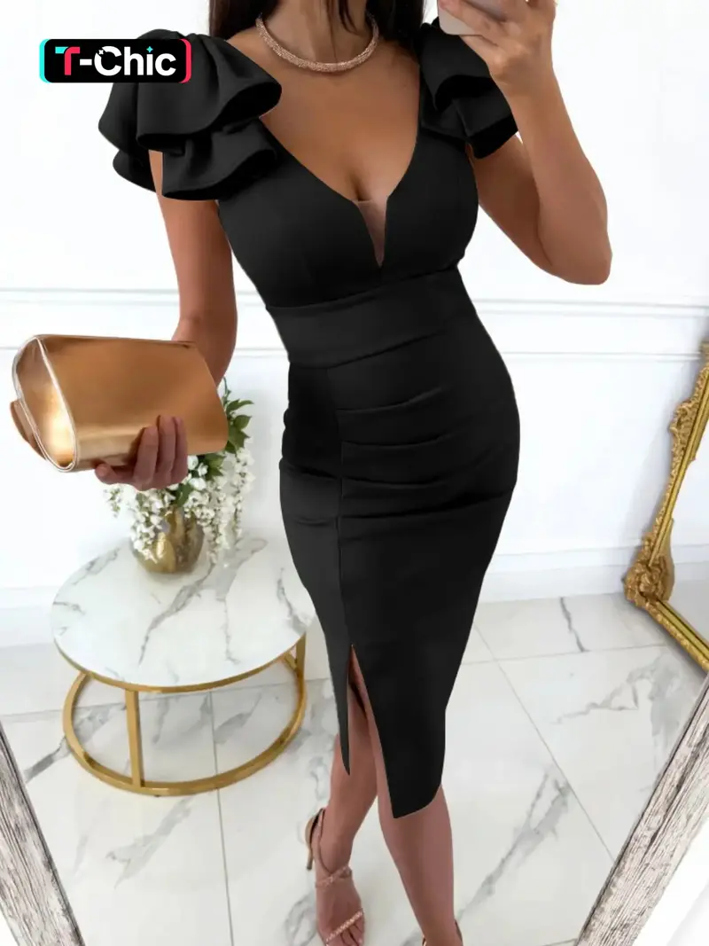short black and pink dress Asymmetric satin and lace mini dress