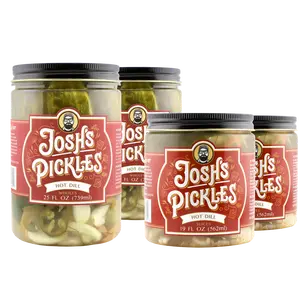 4 Jar - Hot Dill Starter Pack - Hot Dill Pickle Wholes 25 fl oz (x2), Hot Dill Pickle Slices 19 fl oz (x2) | ships on ice Mon-Wed