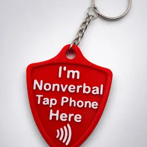 Silent Shield  NFC Keychain for Autistic Nonverbal Medical Needs Quick Setup Essential Medical Contact Details Water Impact Resistant Lightweight