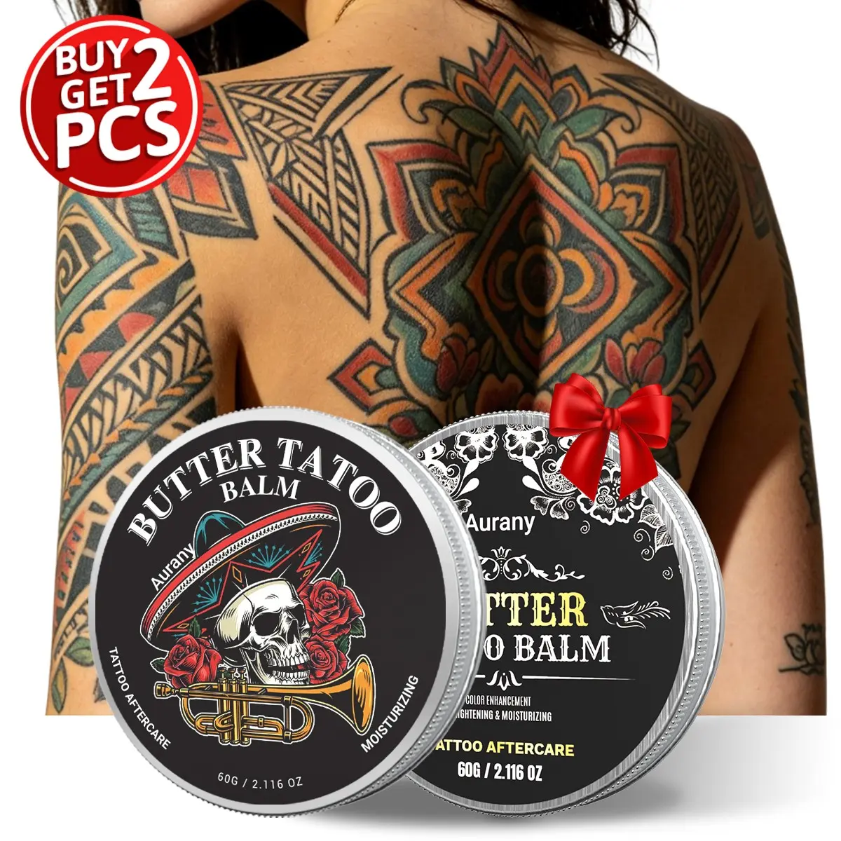 Tattoo Aftercare, Tattoo Aftercare Cosmetics, Tattoo Balm, Tattoo Aftercare Salve for Color Boost, Skin Brightening & Deep Moisture, Nourishing New Tattoos & Refreshing Faded Ink, Tattoo Care for All Tattoo Enthusiasts, Suitable For All Skin Types
