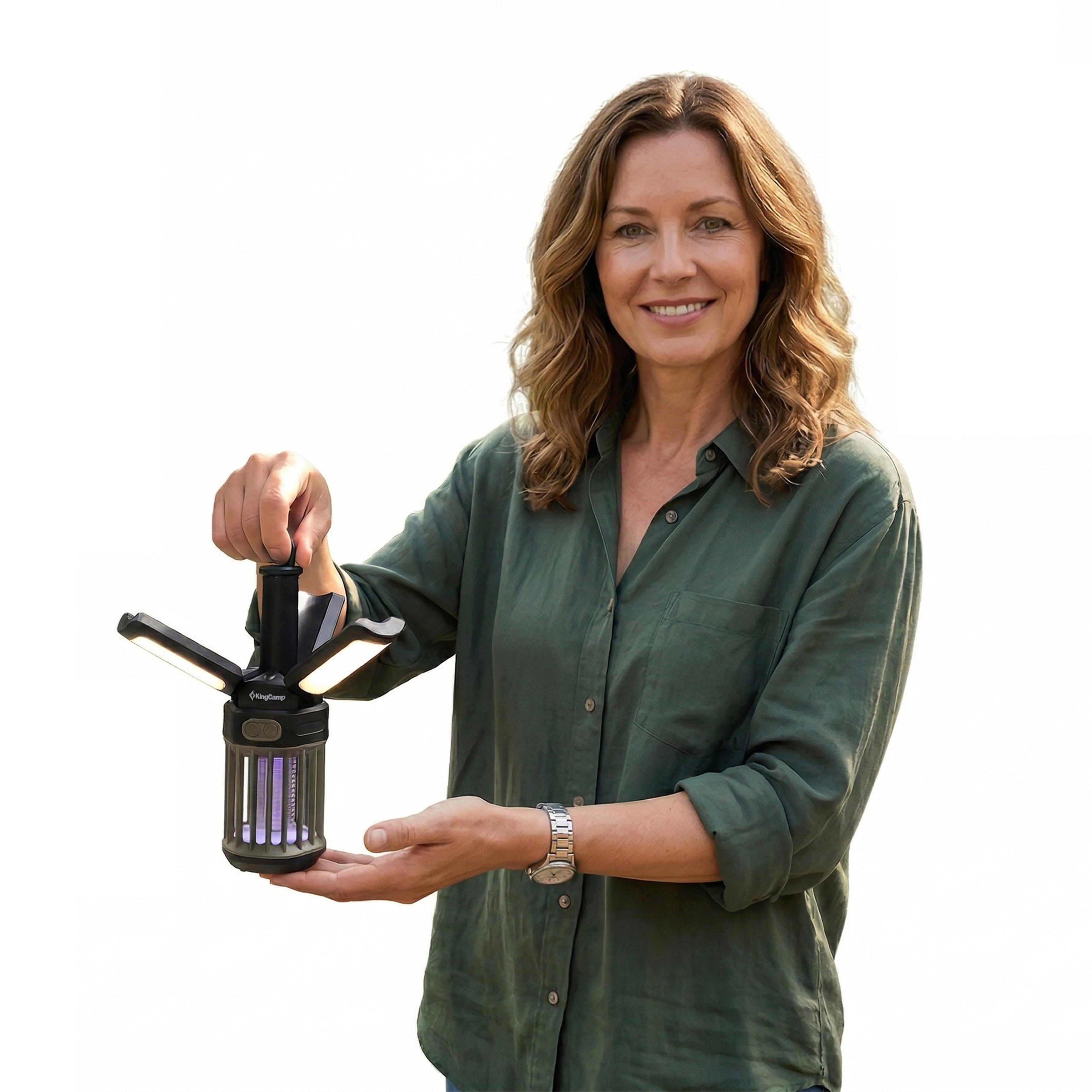 2-Pack Camping Lantern – 3 Color Temperatures (White/Warm/Red), Mosquito Repellent & Light Combo, 3000mAh Long Battery, Adjustable Multi-Angle Head, IPX6 Waterproof, Lightweight Hanging Hook for Outdoor & Home Swivel Headrest Chair