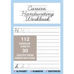 Cursive Handwriting Workbook: Penmanship for Every : Quotes from  Icons - Paperback