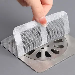 10/30/50/100pcs Drain Cover Kitchen Anti-Clog Filter Mesh Drain Protector, Bathroom Sink Hair Filter Patch, Disposable Drain Covers
