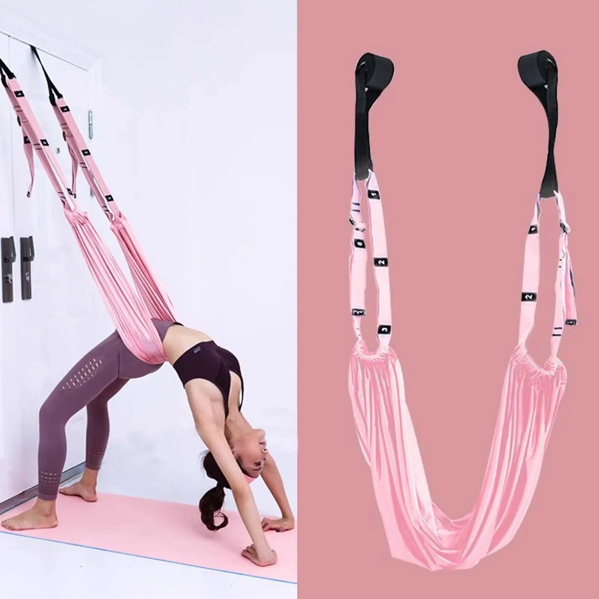 Fitness Hip Stretch Yoga Belt Inverted Rope Pull Stretch Belt Split Lower Waist Trainer Portable Foldable Mat pilates board at home pilates reformer