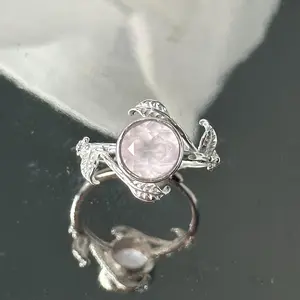 Rose Quartz Ring, Pink Quartz Ring, Rose Crystals Ring, For more jewelry, please move to the live streaming room.