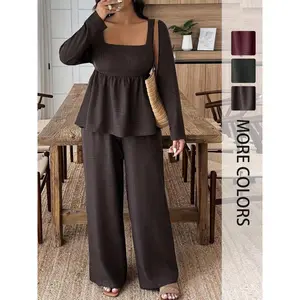 Elegant women's plus size two-piece set, casual and fashionable for dating, parties, office commuting, versatileRAIMENTRY