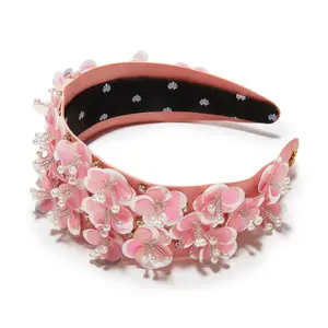 BLUSH MELON BRIGITTE PAILLETTE FLORAL HEADBAND